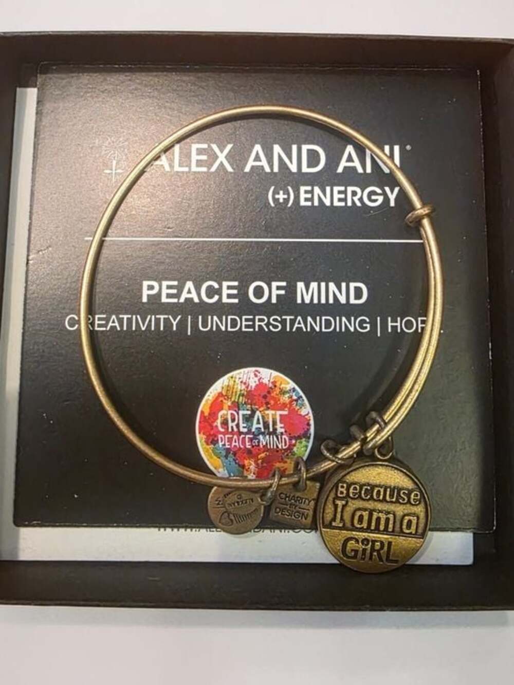 Alex and Ani Because I Am A Girl Bangle Bracelet NIB